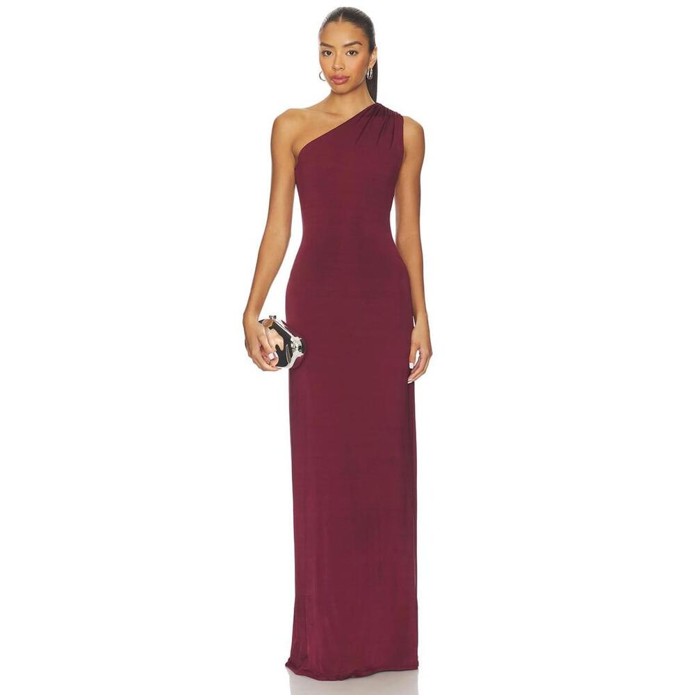 REVOLVE One-Shoulder Maxi Dress in Wine